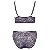Cottelli Plus Size - áttetsző mintás melltartó szett (lila)