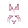 Kissable - rózsás hímzéses fehérnemű szett (pink)
