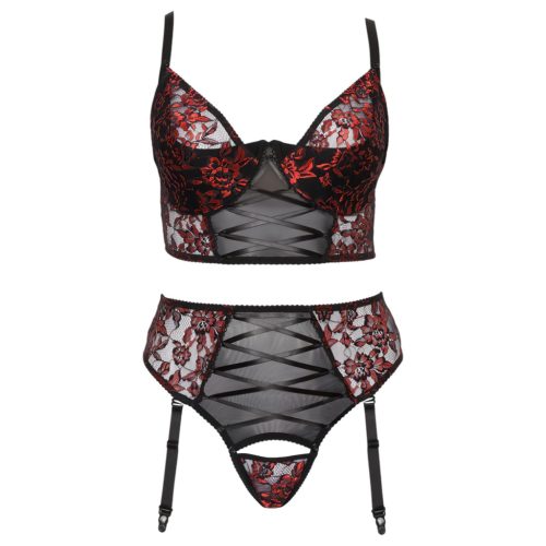 Cottelli Plus Size - állítható melltartó szett (piros)