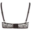Cottelli Plus Size - pántos, gyűrűs push-up melltartó (fekete)