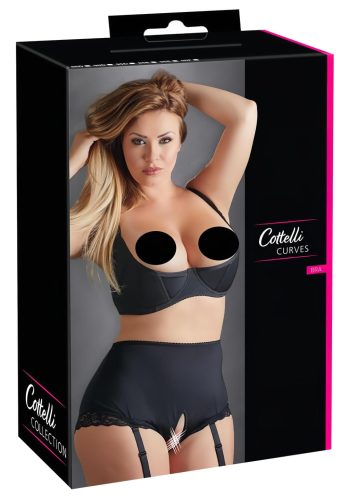 Cottelli Plus Size - merevített mellemelő (fekete)