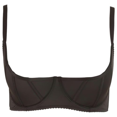 Cottelli Plus Size - merevített push-up melltartó (fekete)