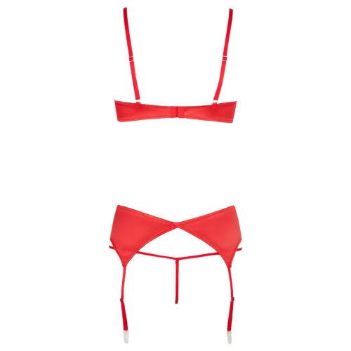 Cottelli - szíves nyitott push-up melltartó szett (piros)
