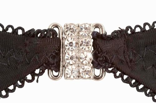 Abierta Fina - csillogó köves fehérnemű szett (fekete)