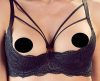 Cottelli - pántos, gyűrűs push-up melltartó és tanga (fekete)
