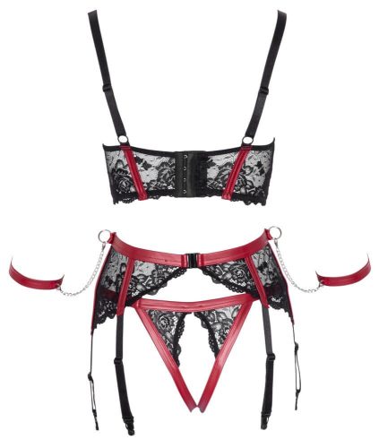 Cottelli Bondage - Matt, csipkés mellemelő szett (piros)