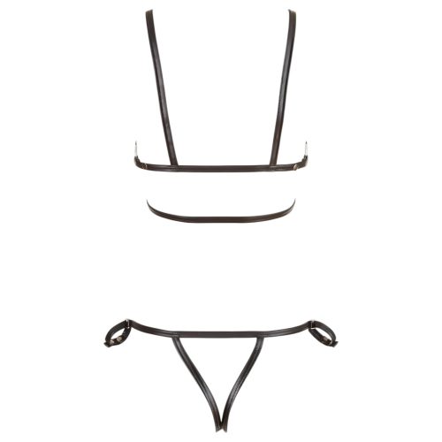 Cottelli Bondage - fényes dísz testhám bikini (fekete)