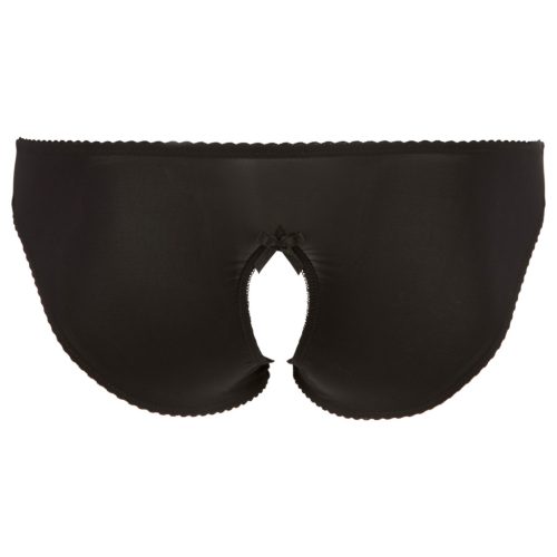 Cottelli Plus Size - csipkés, nyitott bugyi (fekete)