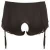 Cottelli Plus Size - harisnyatartós nyitott bugyi (fekete)