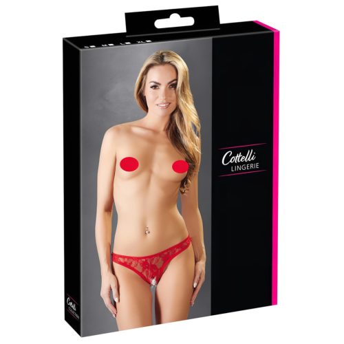 Cottelli - Szextanga csipkéből, erotikus tanga nőknek (piros)
