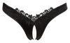 Cottelli - gyöngyös, nyitott virágos női bugyi (fekete)