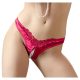 Cottelli - gyöngyös, nyitott virágos női bugyi (piros)