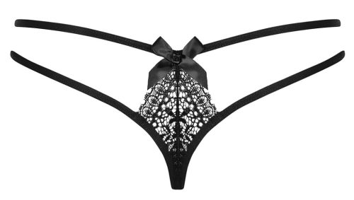 Obsessive Intensa - dupla pántos csipke tanga (fekete)