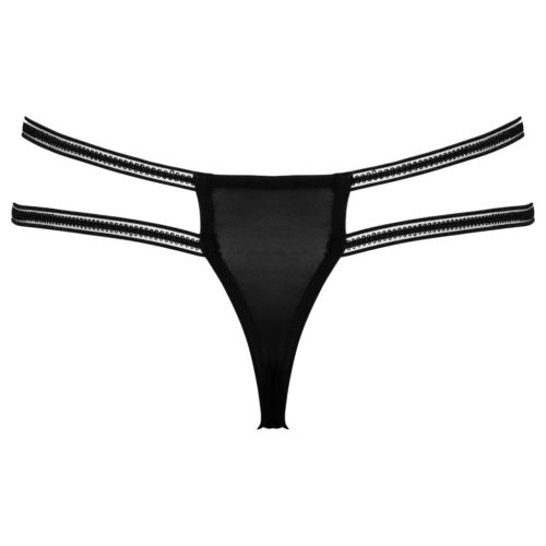 Cottelli - luxus, nyitott, gyűrűs tanga (fekete)