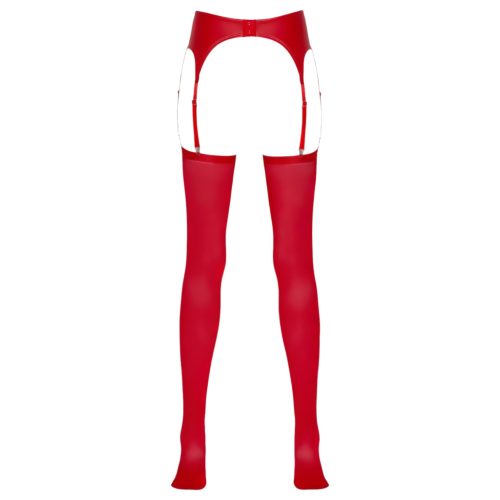 NO:XQSE - fényes harisnyatartós szett (piros)