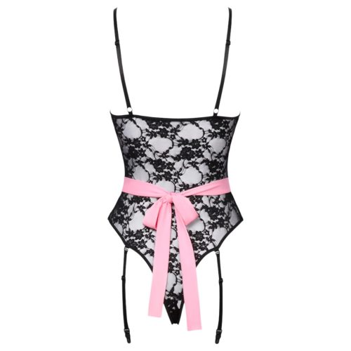 Cottelli - átlátszó szobalány jelmez (fekete-pink)