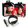 Bad Kitty - szilikon nyakörv és póráz, bondage szett (fekete)