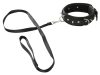 Vegan Fetish - szegecses nyakörv és póráz, bondage szett (fekete)