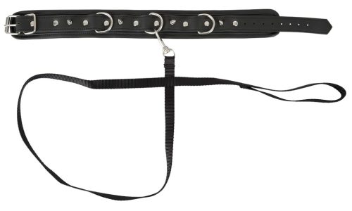Vegan Fetish - szegecses nyakörv és póráz, bondage szett (fekete)