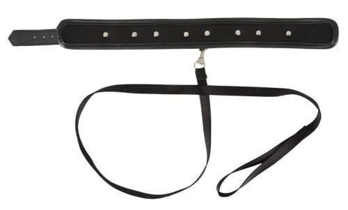 Vegan Fetish - szegecses nyakörv és póráz, bondage szett (fekete)