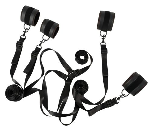 Vegan Fetish - ágyhoz kötöző szett (fekete)