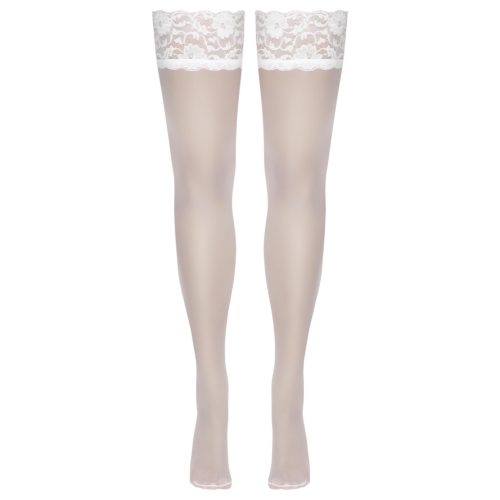 Cottelli - csipkés, virágos combfix (fehér)