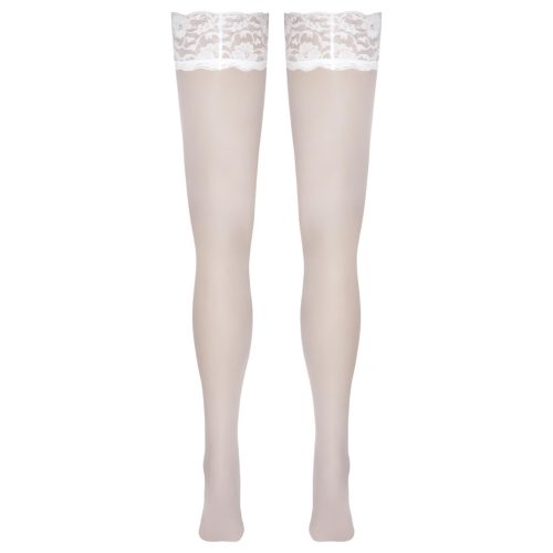 Cottelli - csipkés, virágos combfix (fehér)