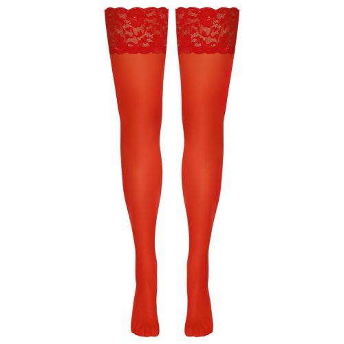 Cottelli - csipkés, virágos combfix (piros)