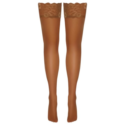 Cottelli - csipkés, virágos combfix (natúr)