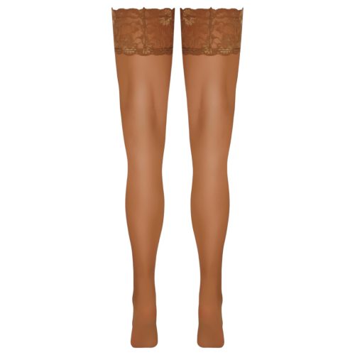 Cottelli - csipkés, virágos combfix (natúr)