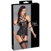 Cottelli Bondage - pántos felső, kar bilincs és tanga (fekete)