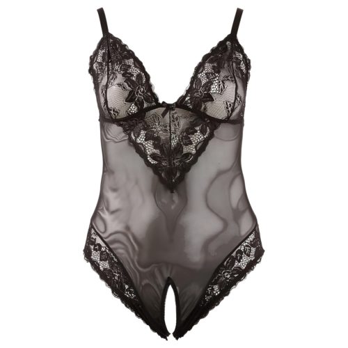 Cottelli Plus Size - csipkés body (fekete)