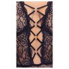 Cottelli Curves Plus Size - átlátszó mintás body (fekete)