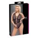 Cottelli Curves Plus Size - átlátszó mintás body (fekete)