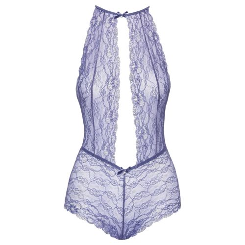 Kissable - nyakpántos, csipke body (lila)