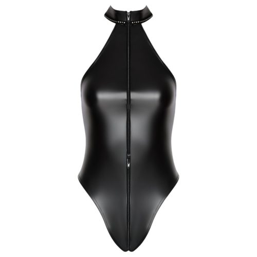 Noir - fényes nyakpántos body (fekete)