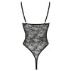 Cottelli - átlátszó, nyitott csipke body (fekete)