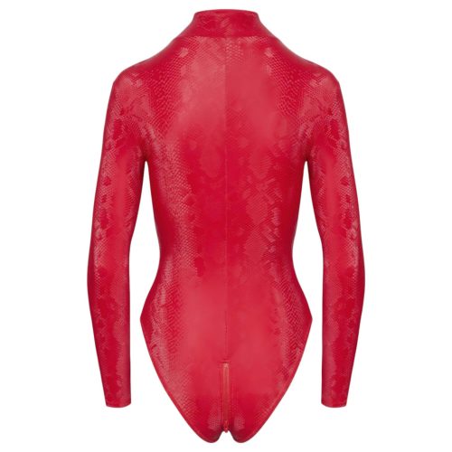 Cottelli - kígyóbőr mintás body (piros)