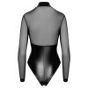 Noir - fényes body átlátszó betéttel (fekete)