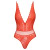 Cottelli - keresztpántos csipke body (piros)