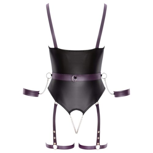 Cottelli - nyitott bondage body bilincsekkel (fekete)