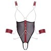 Cottelli Bondage - pántos nyitott body lánccal (fekete)
