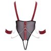 Cottelli Bondage - pántos nyitott body lánccal (fekete)