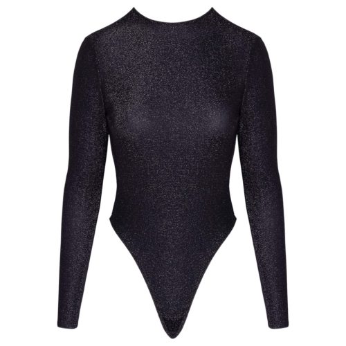 Cottelli - nyitott hátú, csillogós body (fekete)