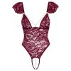 Cottelli - csipkés gyöngyös body (piros)