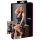 Cottelli Plus Size - fényes ruha csipkével (fekete)