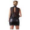 Cottelli Plus Size - fényes sifon szexi ruha nőknek (fekete)