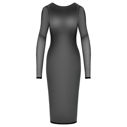 Cottelli Party - áttetsző, cipzáras ruha (fekete)