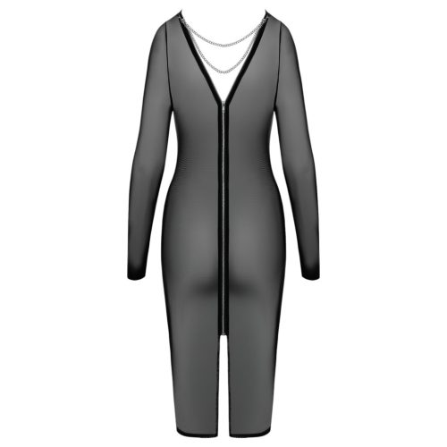 Cottelli Party - áttetsző, cipzáras ruha (fekete)