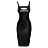 Noir - sliccelt bőrhatású ruha (fekete)